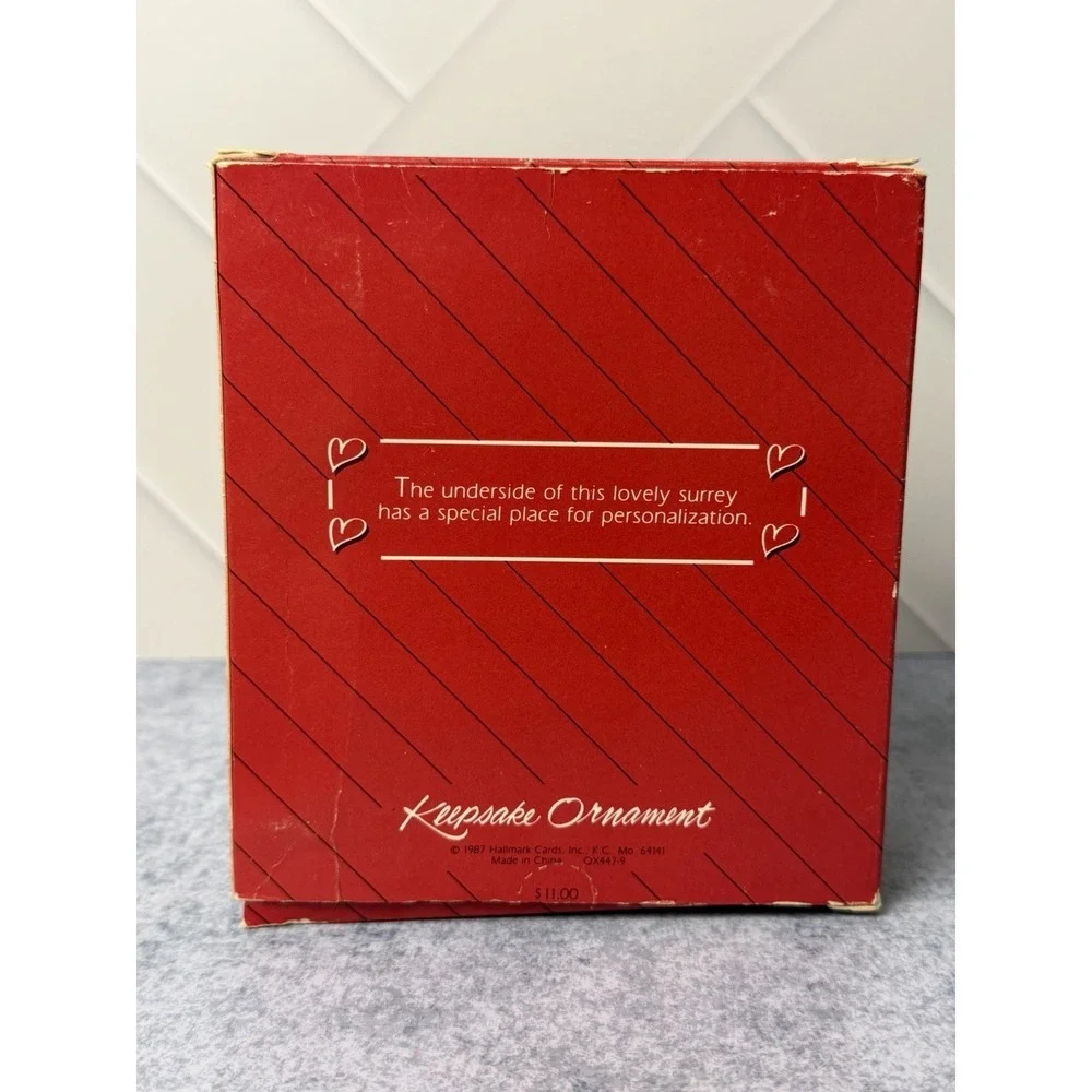 Hallmark Sweetheart Keepsake Ornament Covered Carriage Buggy VTG 1987
